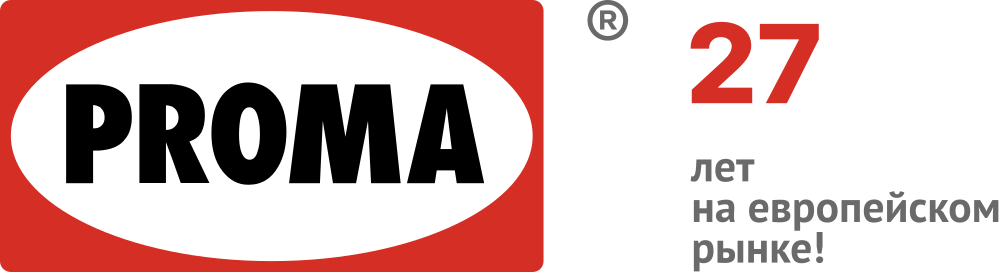 Логотип Proma - компании по производству металлообрабатывающего и деревообрабатывающего оборудования