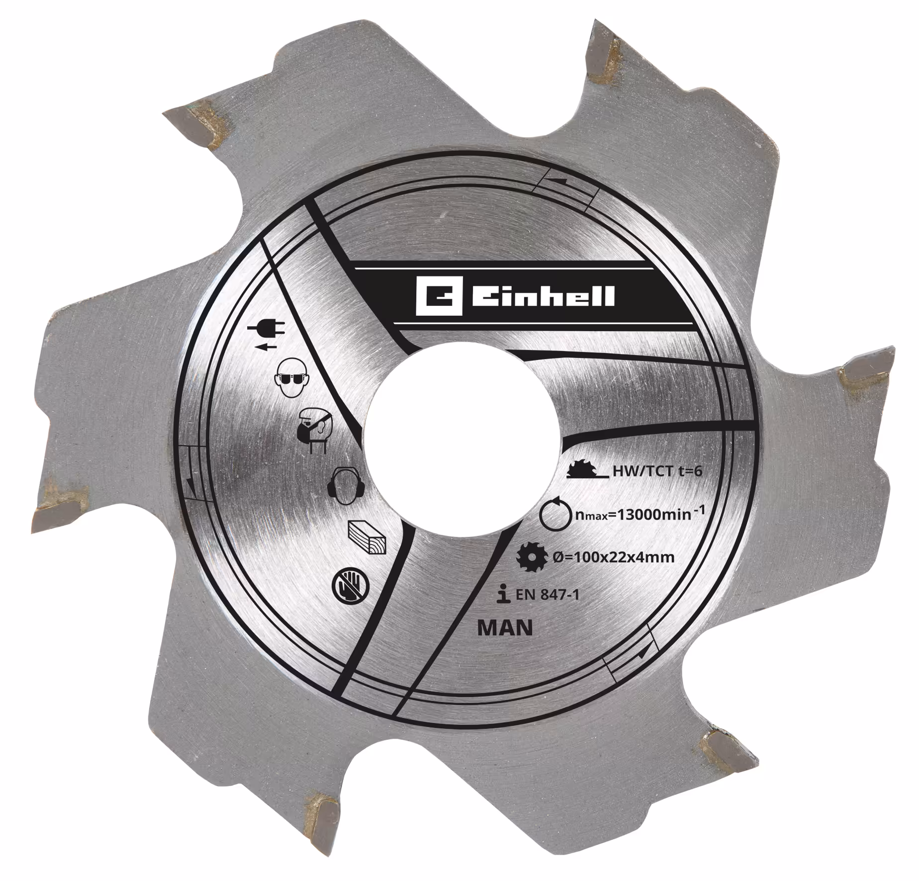 Диск для ламельного фрезера 100х22х4 мм, 6 зуб Einhell Milling blade 100x22x4,0mm 6T. (49758941)